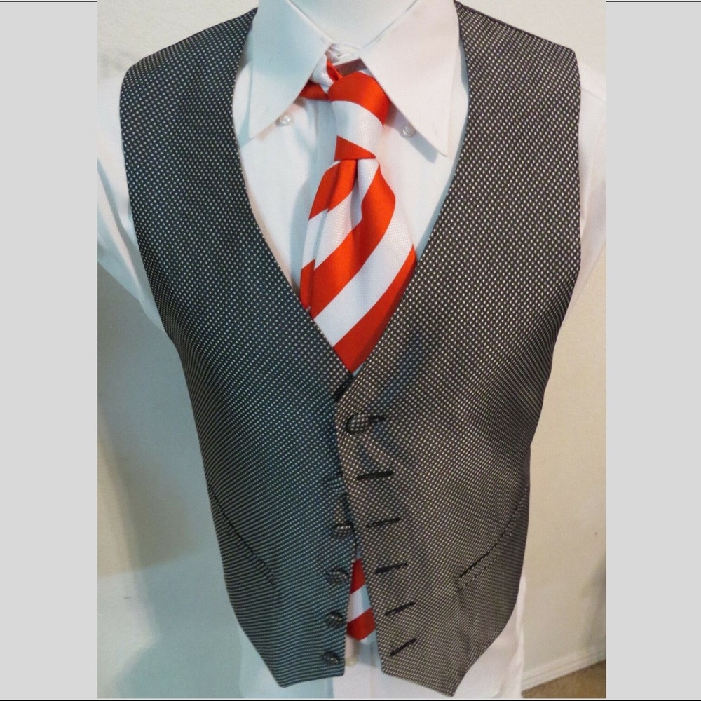 Sz S Gray Plaid Formal Louis Roth Mens Poly #537 Suit Vest